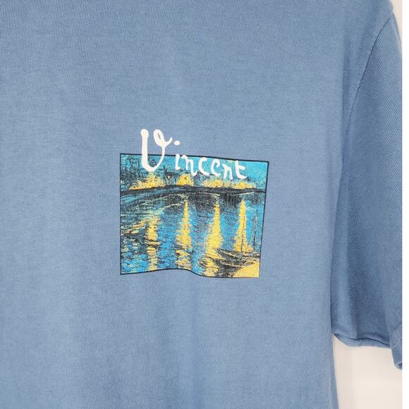 Pierce Archive Vincent Van Gogh Graphic Tee Blue Unisex Size Small - Picture 4 of 7